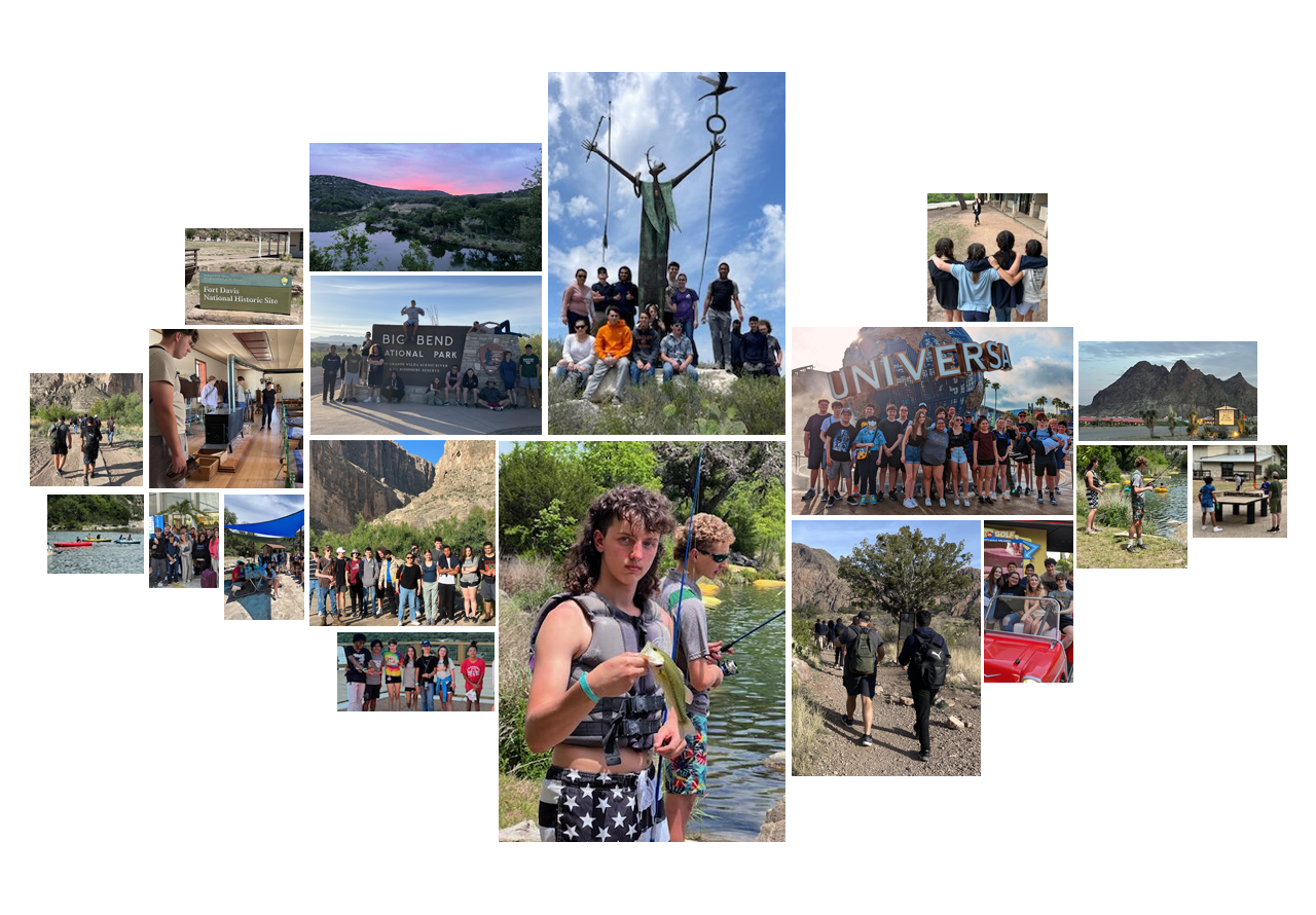 Photo collage of outdoor education